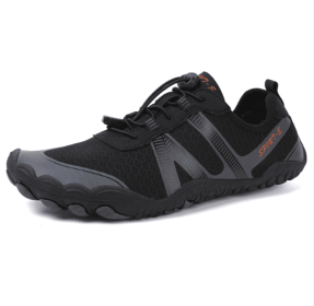 Couples fitness sneakers outdoor beach swimming shoes anti-slip wear-resistant men's and women's running shoes yoga shoes professional upstream s (Color: Black, size: 44)
