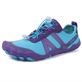 Couples fitness sneakers outdoor beach swimming shoes anti-slip wear-resistant men's and women's running shoes yoga shoes professional upstream s (Color: Purple moon, size: 38)