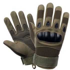 Tactical Military Gloves Shooting Gloves Touch Design Sports Protective Fitness Motorcycle Hunting Full Finger Hiking Gloves (Color: Army green, size: XL)