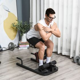 3 in 1 Padded Push Up Sit Up Squat Machine, Home Gym Fitness Equipment, Black (Color: General)