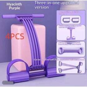 Womens Adjustable Shoulder- And Back-Open Foot-Operated Resistance Trainer (Option: Purple-3 in 1-4PCS)